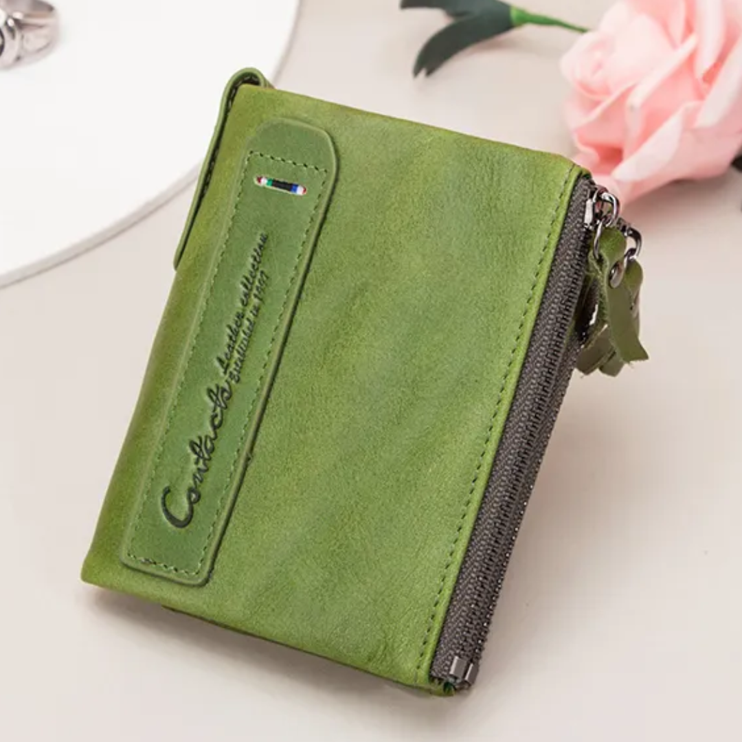 Fashionable Dual Zip Pocket Wallet