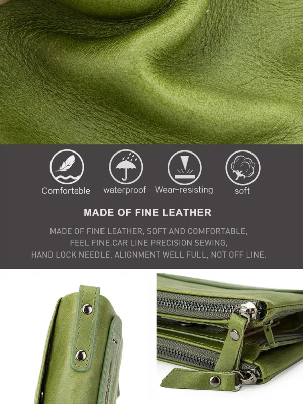 Fashionable Dual Zip Pocket Wallet