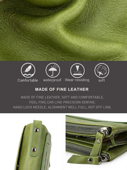 Fashionable Dual Zip Pocket Wallet