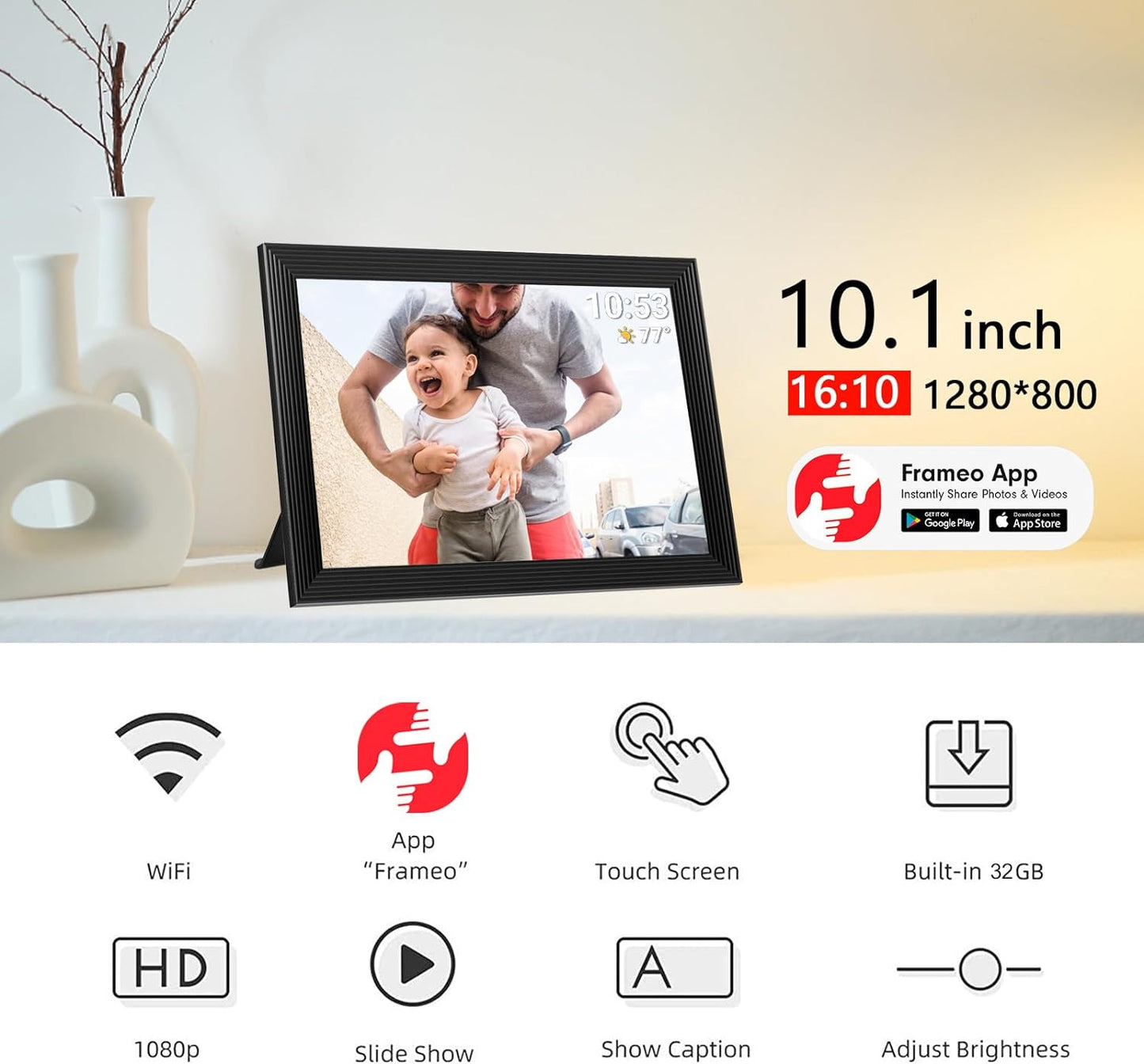 Clear Digital Photo Frame With Video Recording