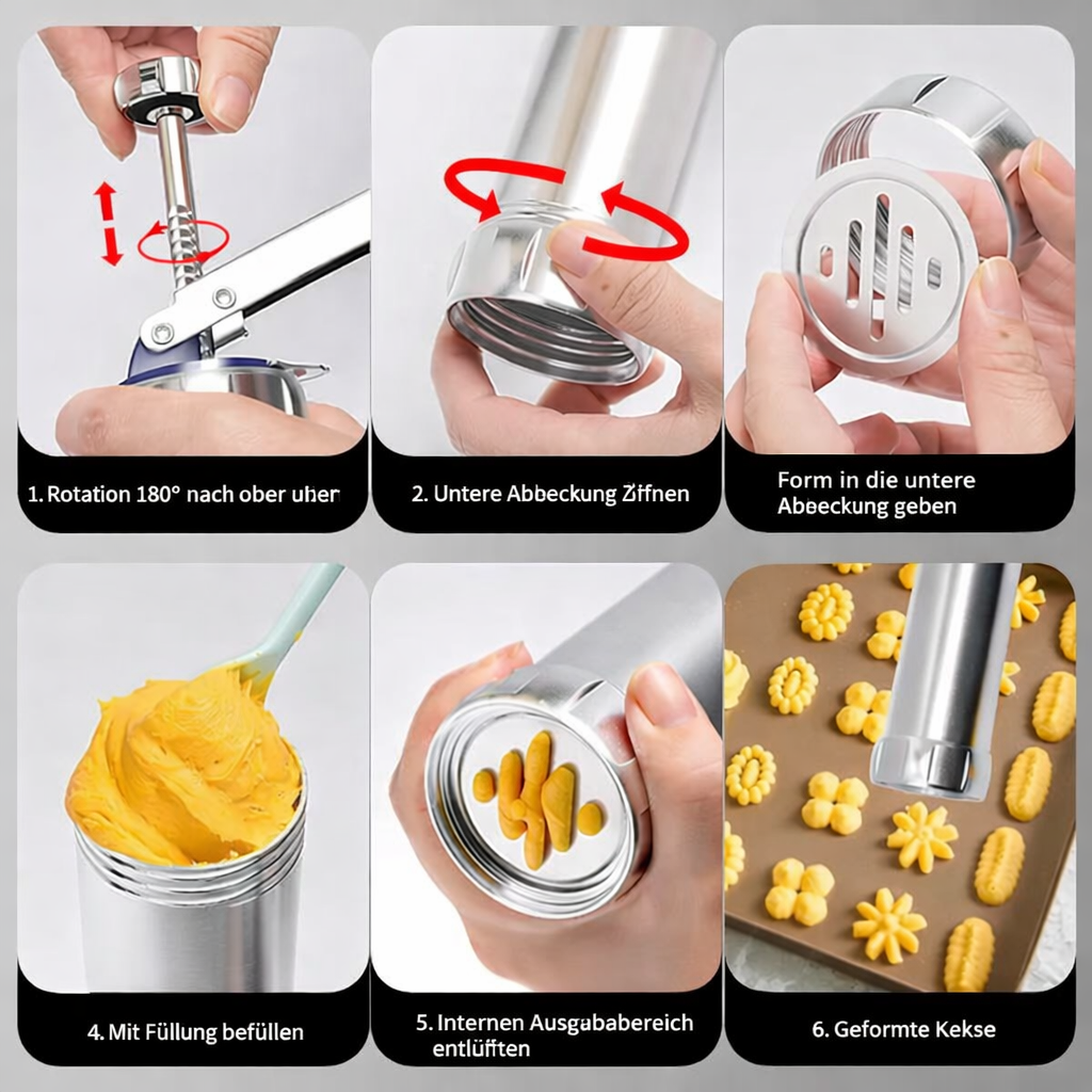 Befez | Premium Cookie Maker with 20 Discs and 4 Tips