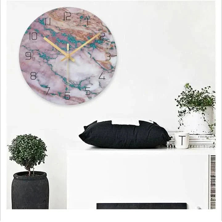 Befez | Olive - Luxury Marble Effect Wall Clock