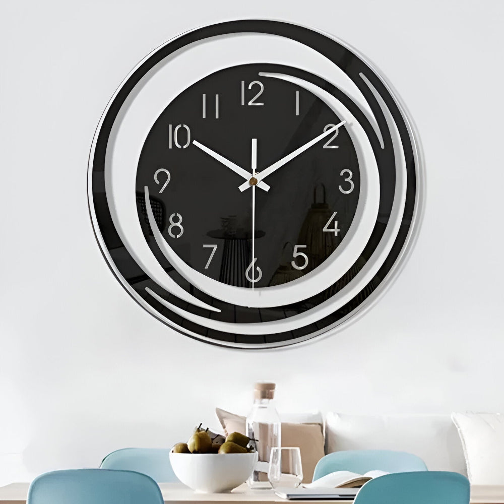 Simple Black Wooden Wall Clock 12 Inch - Befez
