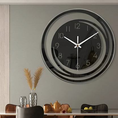 Simple Black Wooden Wall Clock 12 Inch