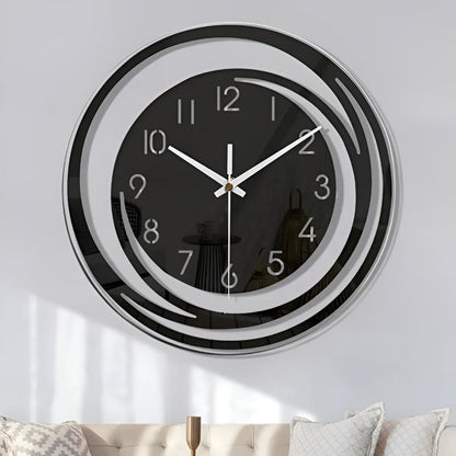 Simple Black Wooden Wall Clock 12 Inch