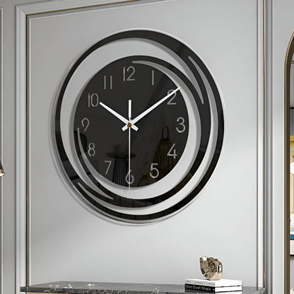 Simple Black Wooden Wall Clock 12 Inch