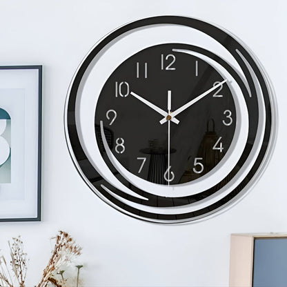 Simple Black Wooden Wall Clock 12 Inch