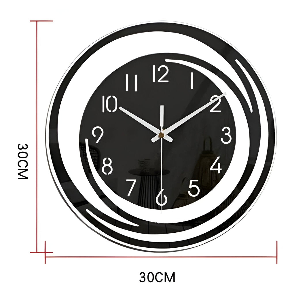 Simple Black Wooden Wall Clock 12 Inch