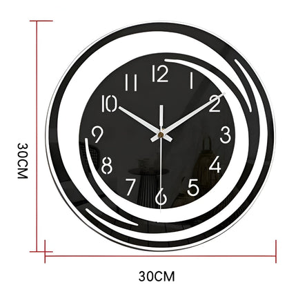 Simple Black Wooden Wall Clock 12 Inch