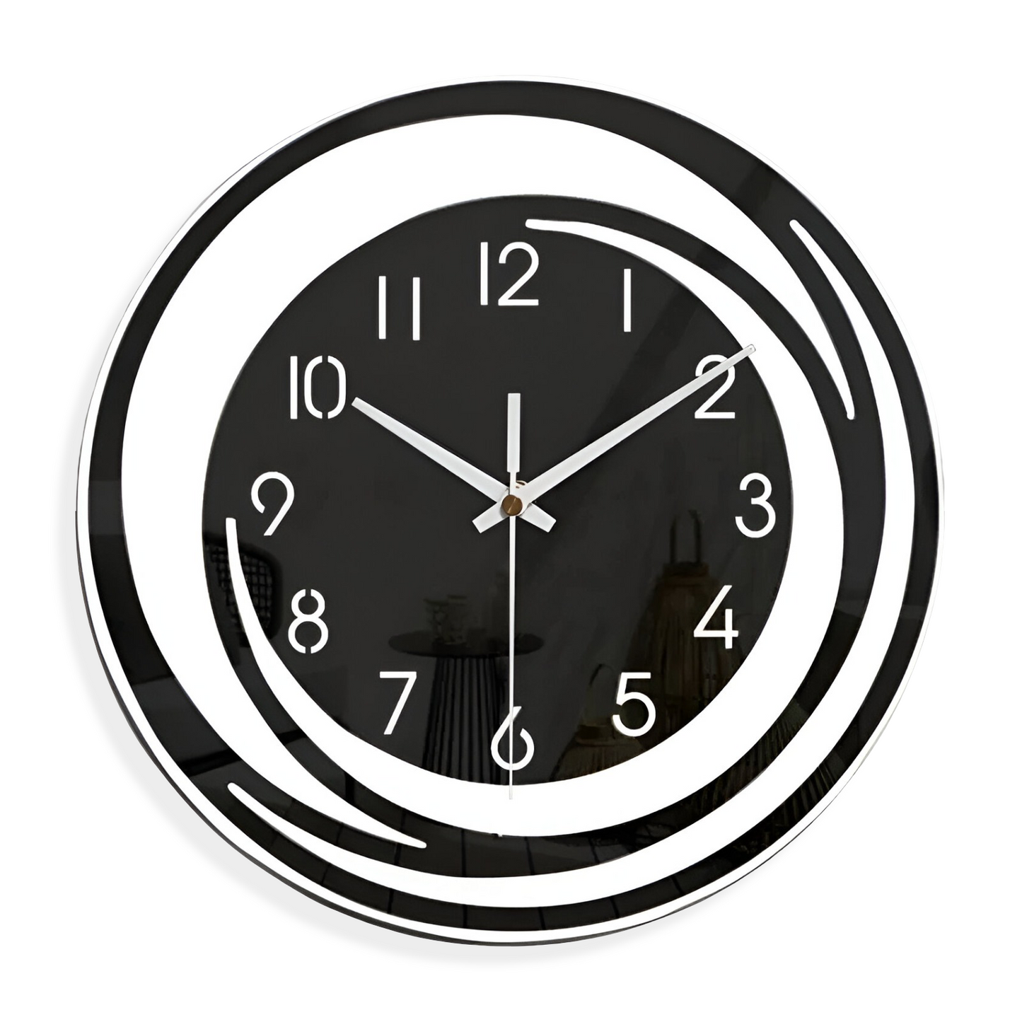 Simple Black Wooden Wall Clock 12 Inch