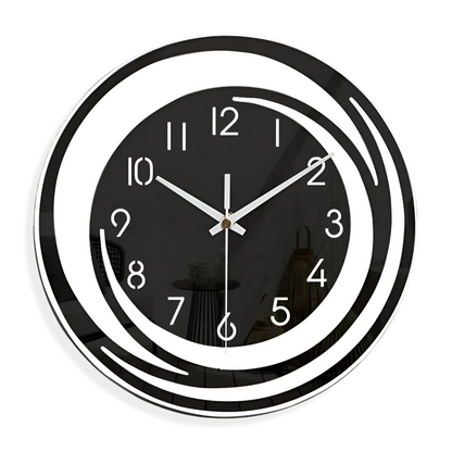Simple Black Wooden Wall Clock 12 Inch