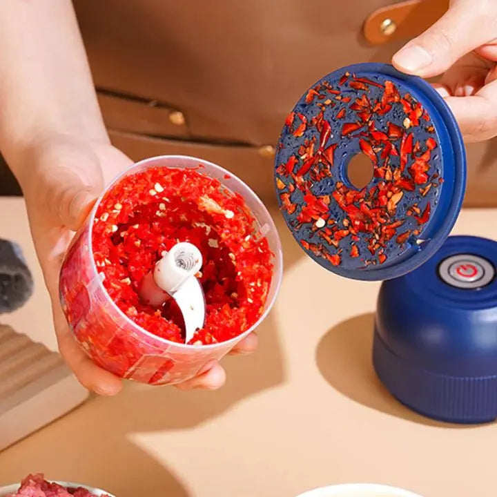 Compact Electric Veggie Chopper - USB Powered Cutter