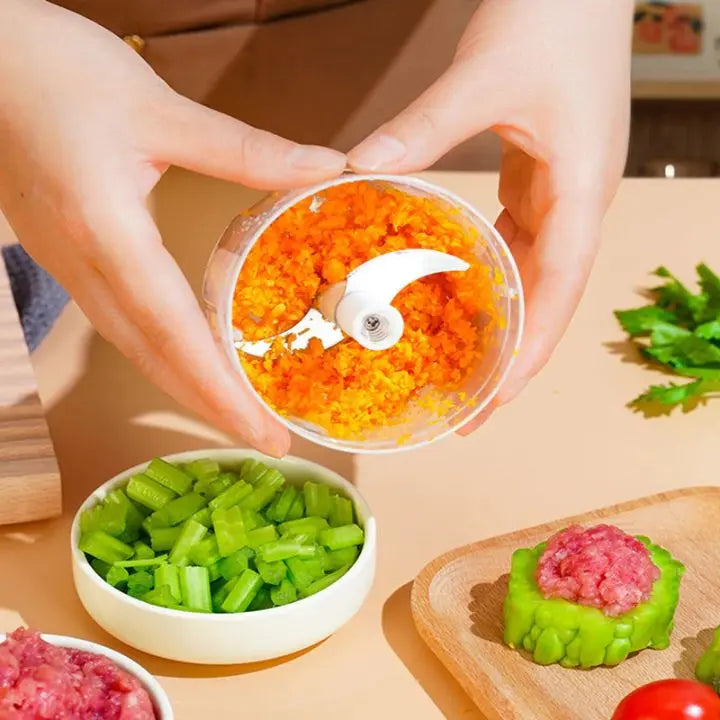 Compact Electric Veggie Chopper - USB Powered Cutter