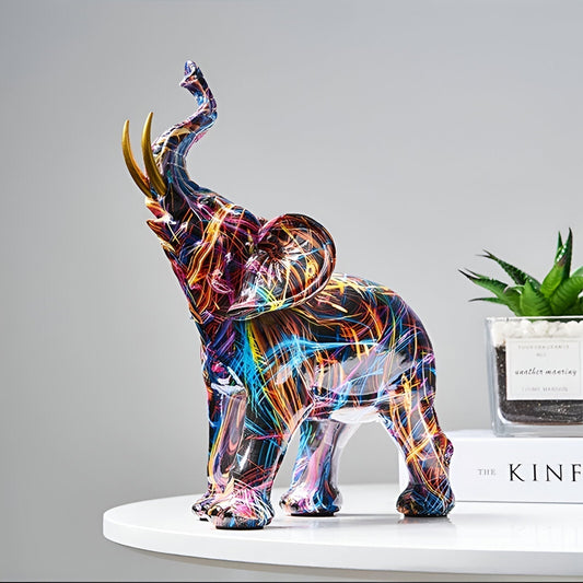 Vibrant Elephant Figurine – Colorful Home Decor Statue - Befez