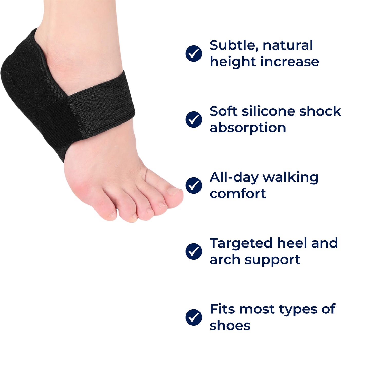 Comfort Heel Insoles for Height and Pain Relief