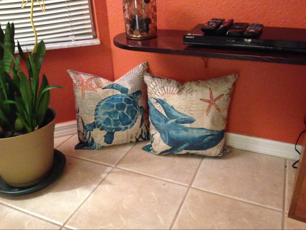 Colorful Ocean Theme Decorative Pillow