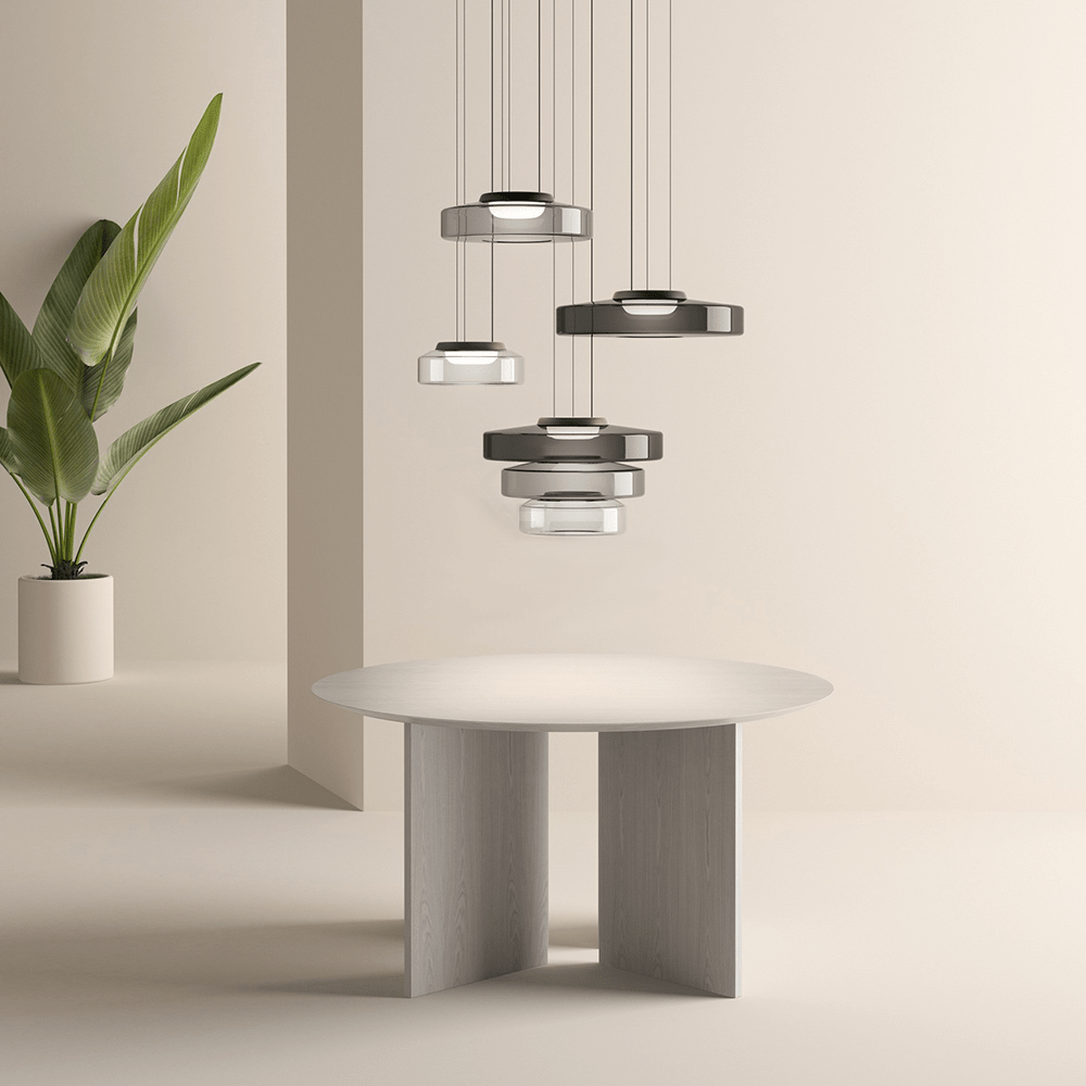 Contemporary Glass Hanging Lamp in Minimalist Design