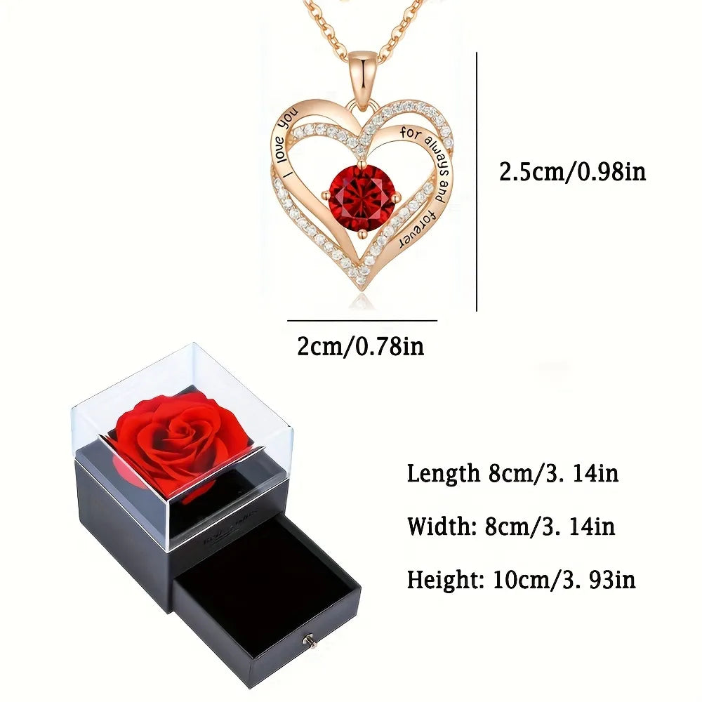 Beautiful Rose Pendant Necklace Gift Set