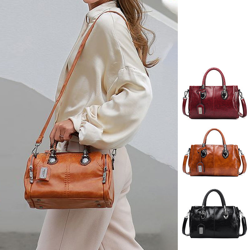 Premium Wax Leather Tote Handbag