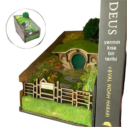 Unique Wooden Book Stands with Mini Scene Design