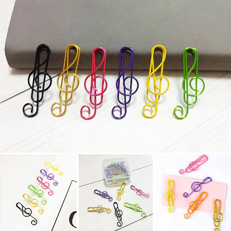 Colorful Metal Paper Clip Music Notes - Befez