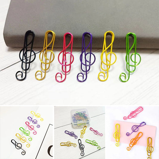 Colorful Metal Paper Clip Music Notes - Befez