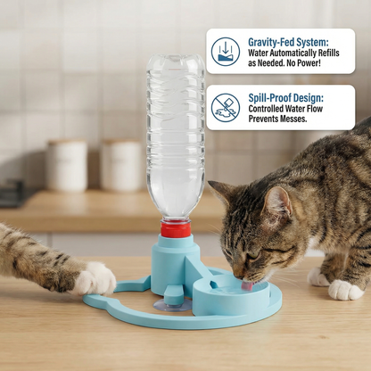Easy Fill Pet Water Bowl - Portable & Leak Proof Dispenser