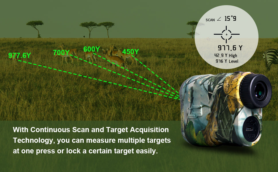 Compact Laser Distance Meter 1000m Waterproof Camo Rangefinder