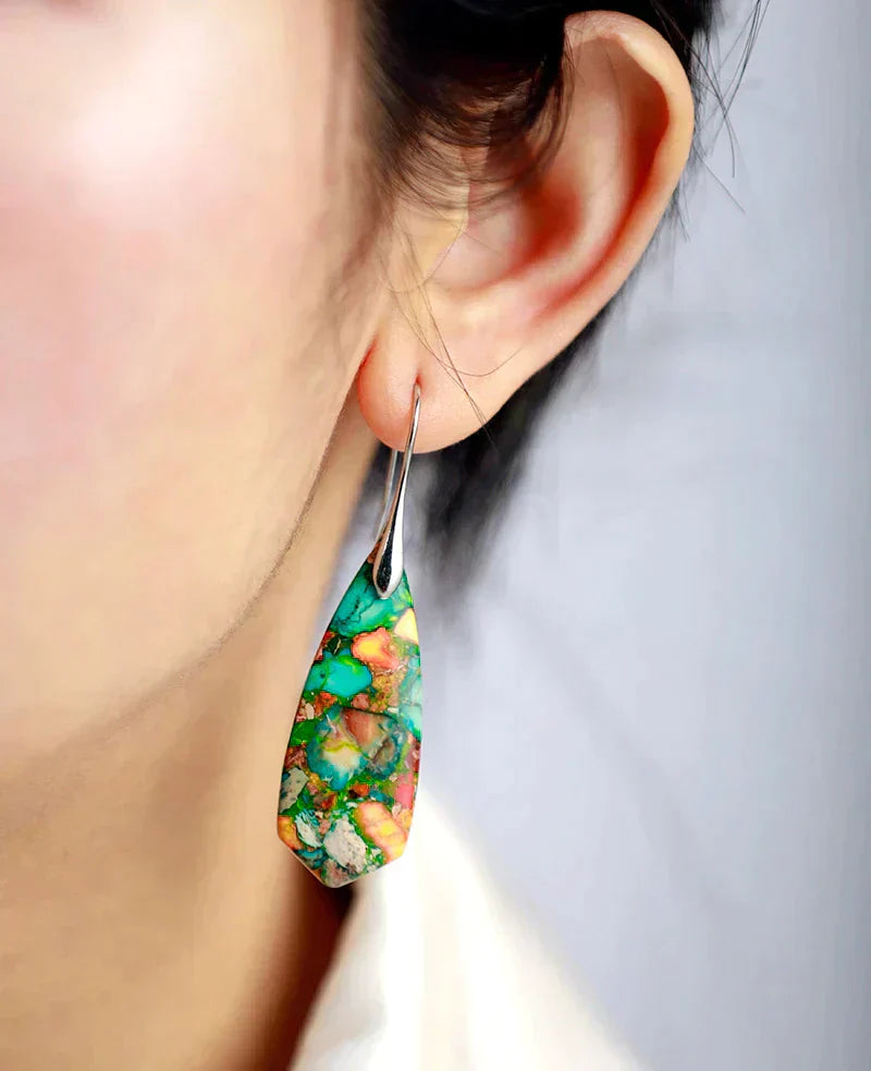 Bright Gemstone Drop Earrings