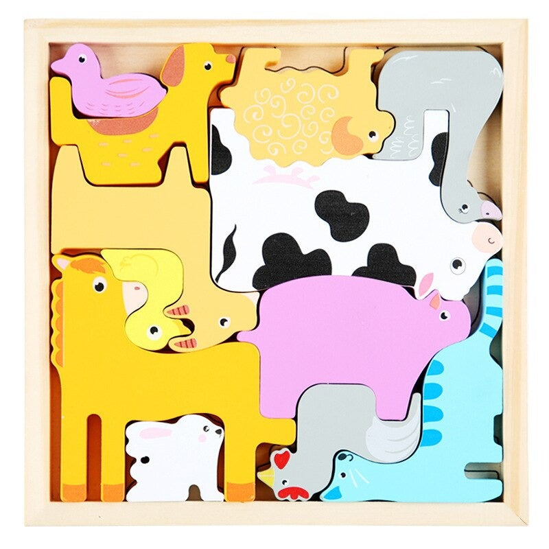 Wooden Brain Teaser Puzzle Set (3 Pieces)