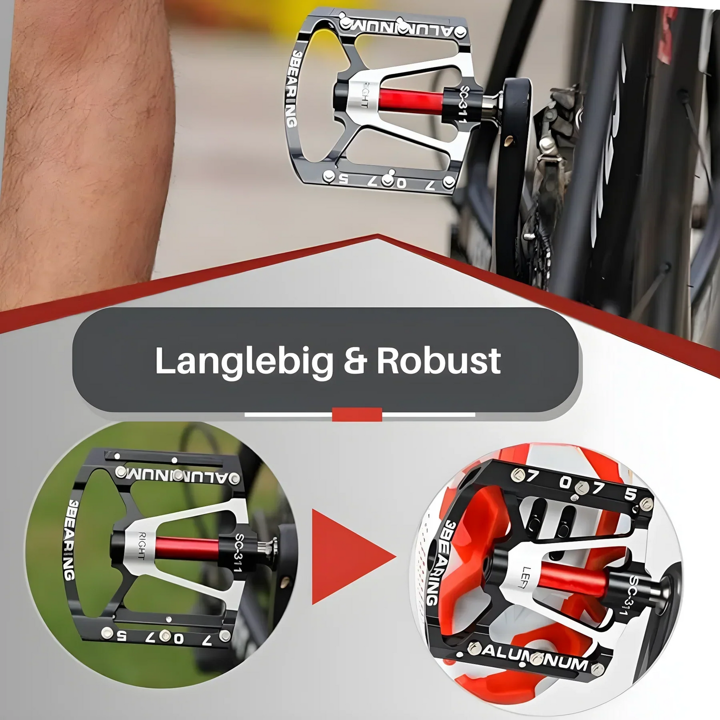Durable Ultra Light Bike Pedals With Grip