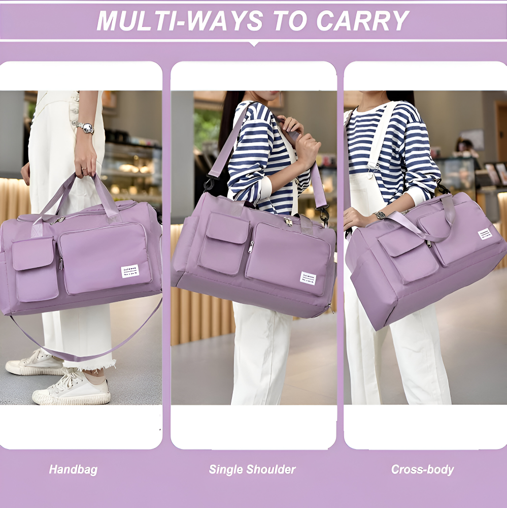 Waterproof Travel Duffel Bag with Shoe Pocket