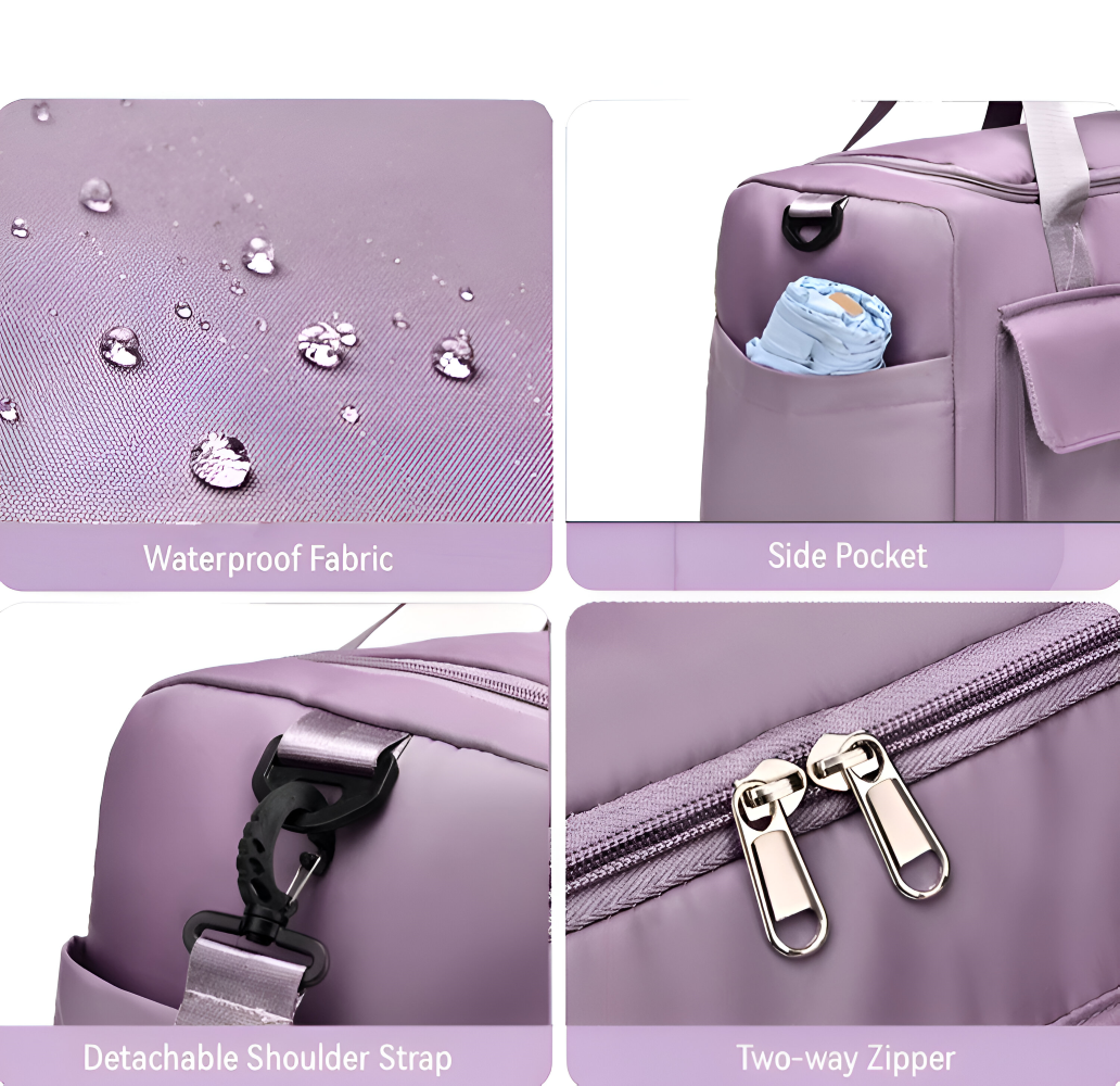 Waterproof Travel Duffel Bag with Shoe Pocket
