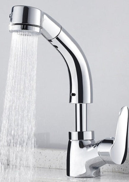 Befez Modern Pull-Out Bathroom Faucet Chrome Finish