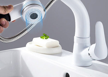Befez Modern Pull-Out Bathroom Faucet Chrome Finish