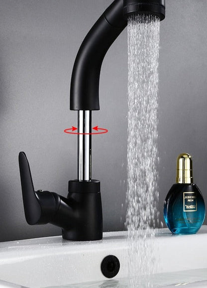 Befez Modern Pull-Out Bathroom Faucet Chrome Finish