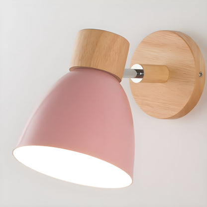 Rustic Wood Wall Light with Switch for Bedroom