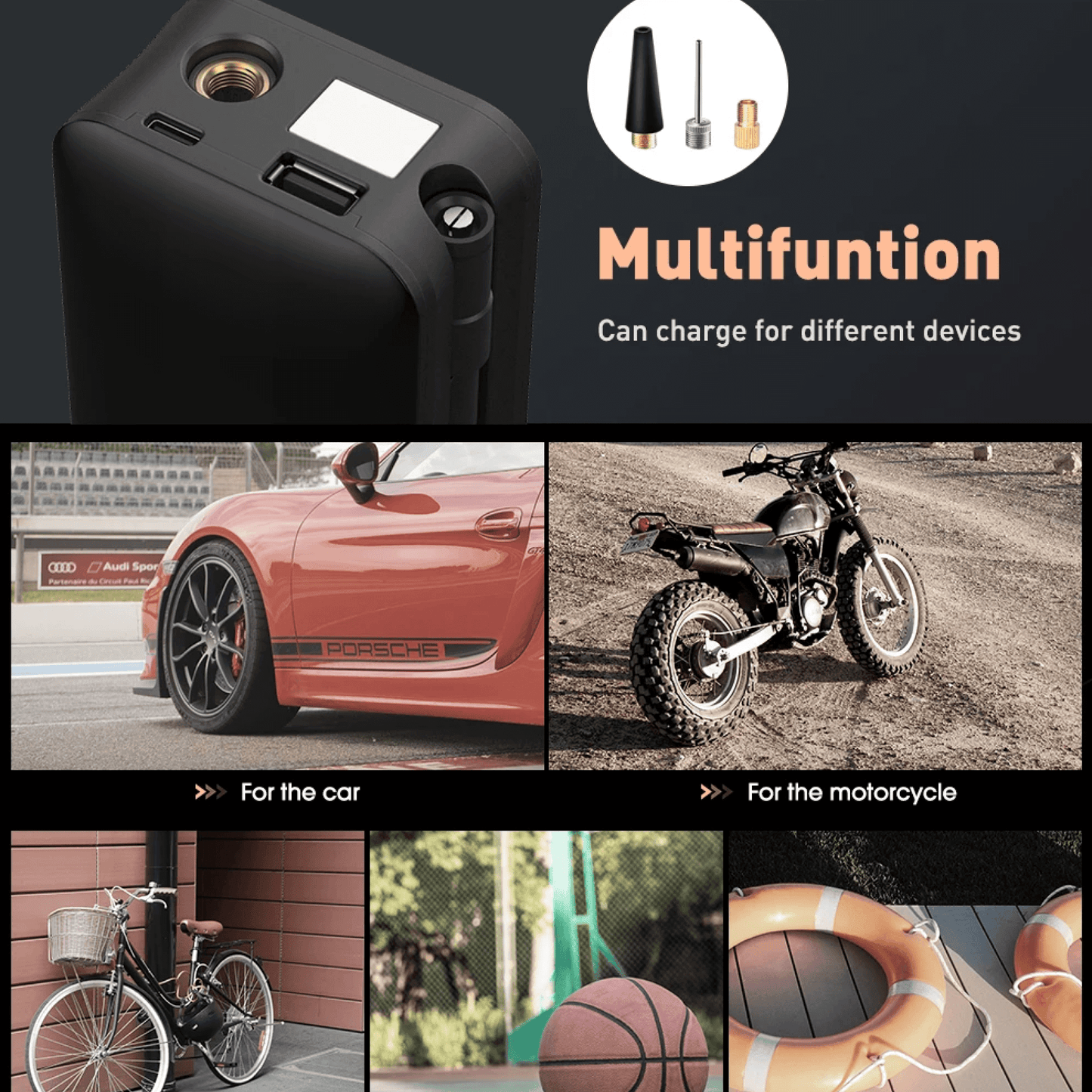 Portable Air Compressor Tyre Pump Rechargeable