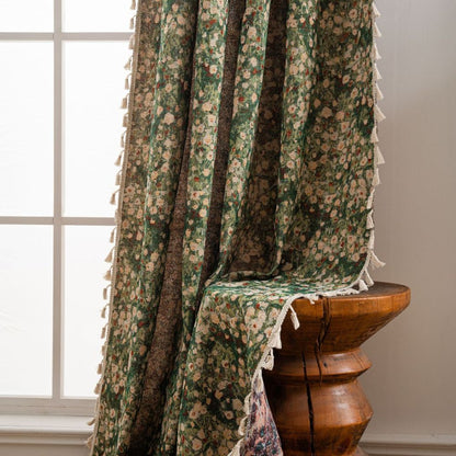 Classic Floral Pattern Window Curtain - Befez