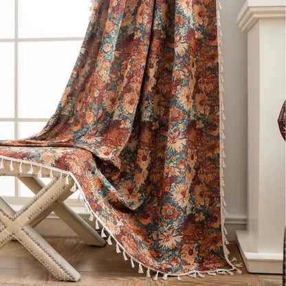 Classic Floral Pattern Window Curtain