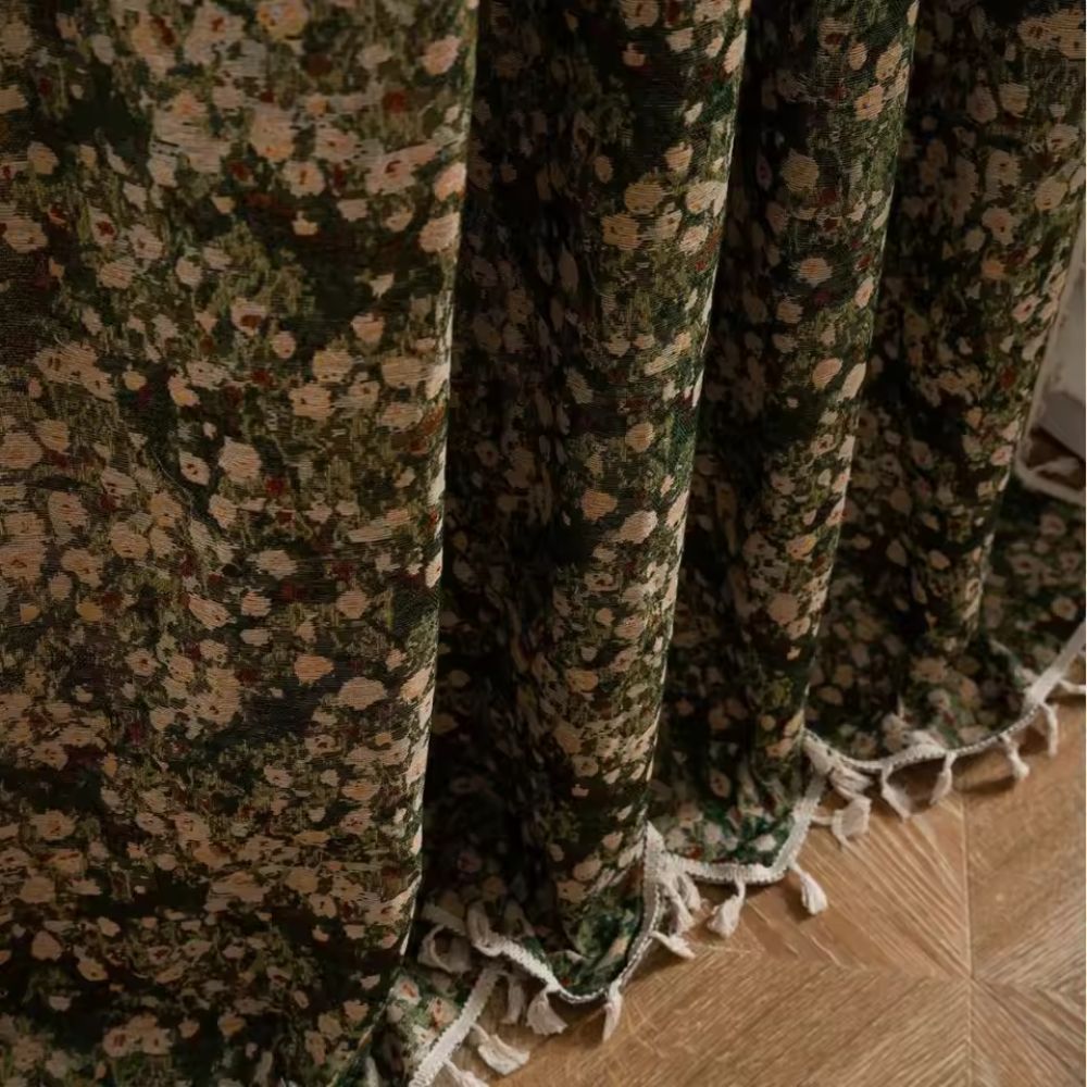 Classic Floral Pattern Window Curtain