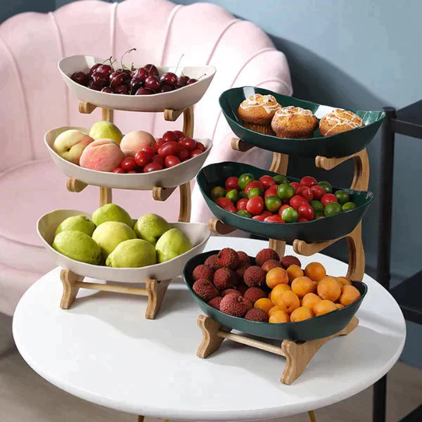 Colorful 3 Tier Fruit Bowl Stand