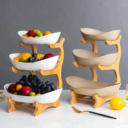 Colorful 3 Tier Fruit Bowl Stand
