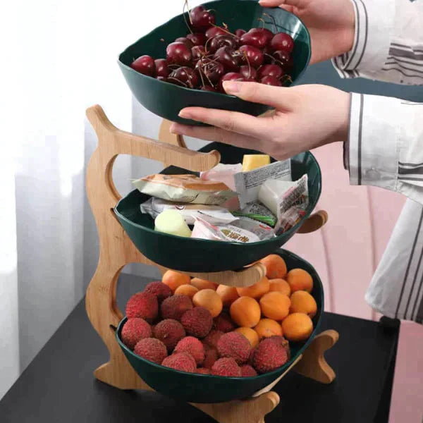 Colorful 3 Tier Fruit Bowl Stand