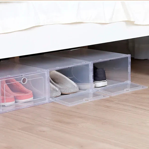 Transparent Stackable Shoe Storage Box Set of 6