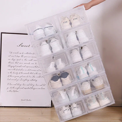 Transparent Stackable Shoe Storage Box Set of 6