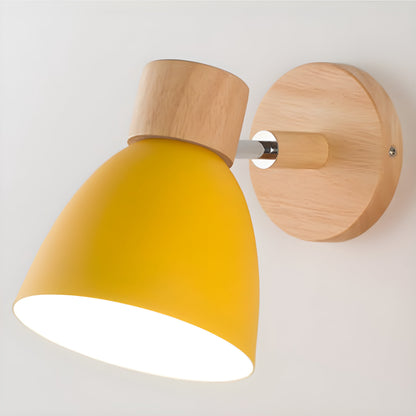 Rustic Wood Wall Light with Switch for Bedroom