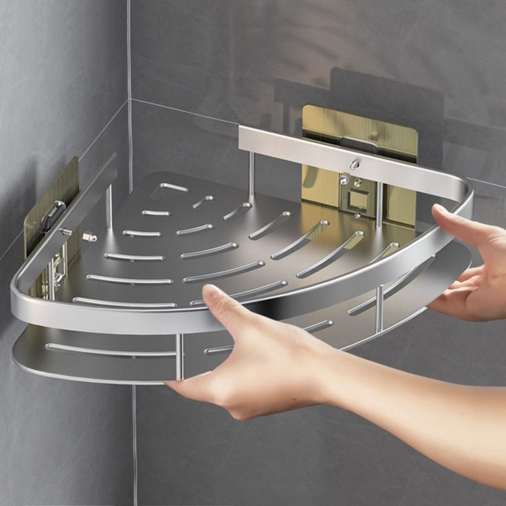 Easy Install Wall Shelf - Compact Bathroom Storage Rack