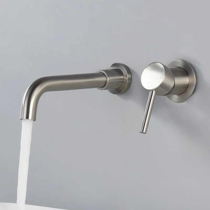 Stylish Wall Mount Faucet with Brushed Nickel Finish - Befez