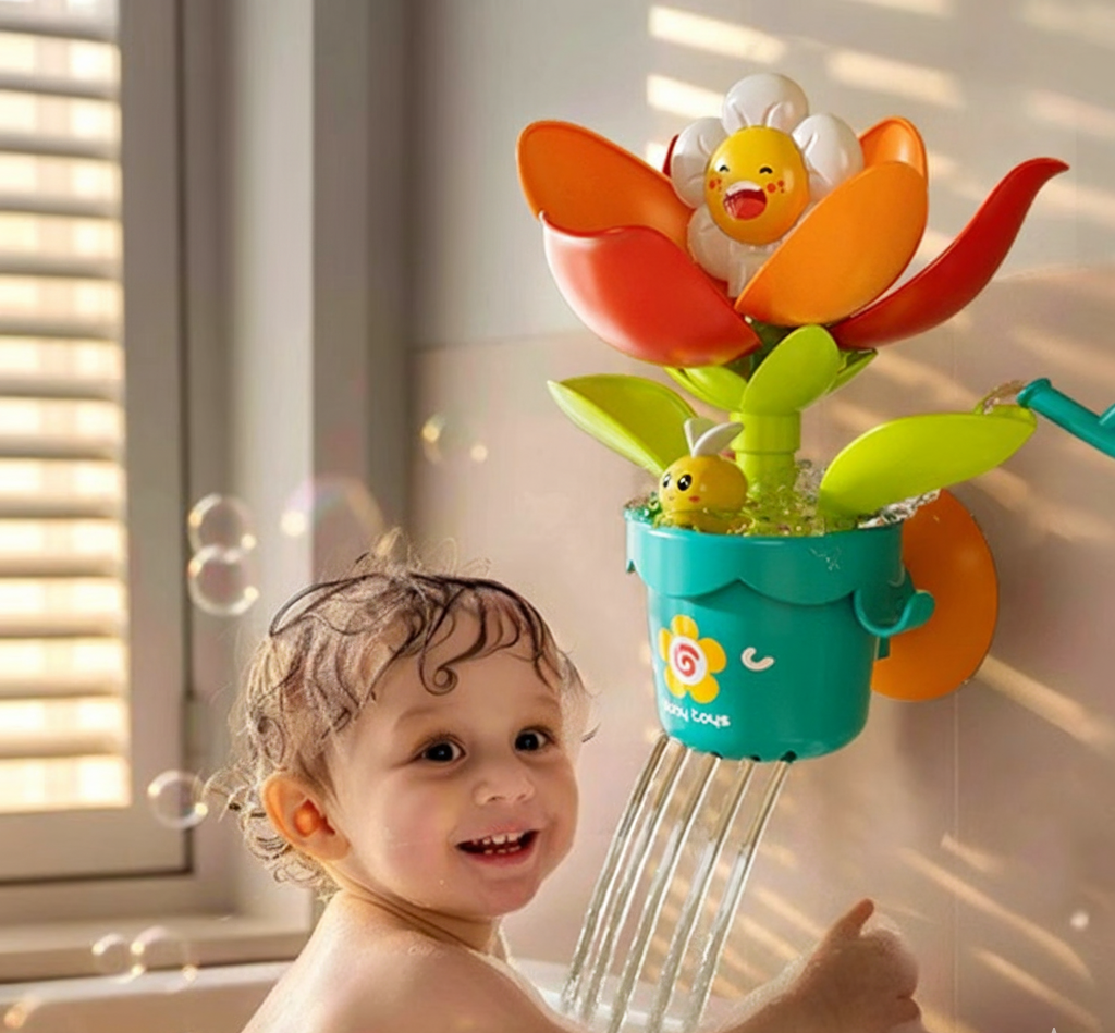 Colorful Kids Bath Play Set with Spray Can